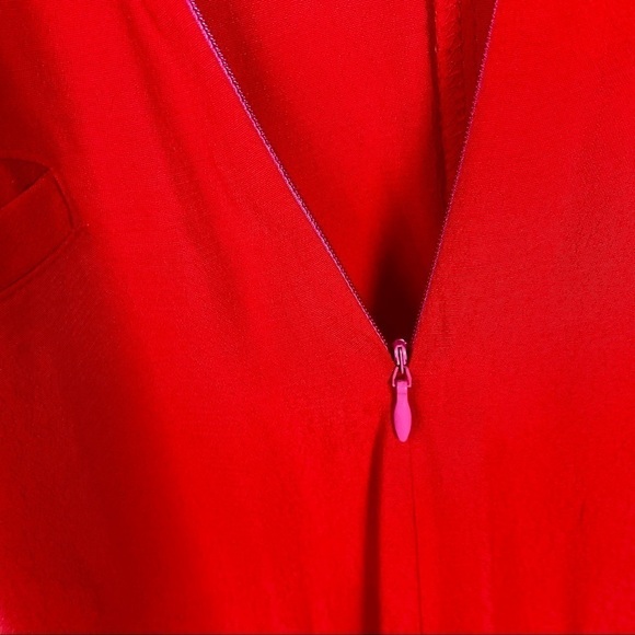 MAISON JULES COLORBLOCK PINK RED SHORT SLEEVE DRAPED TIE JUMPSUIT - Picture 14 of 16